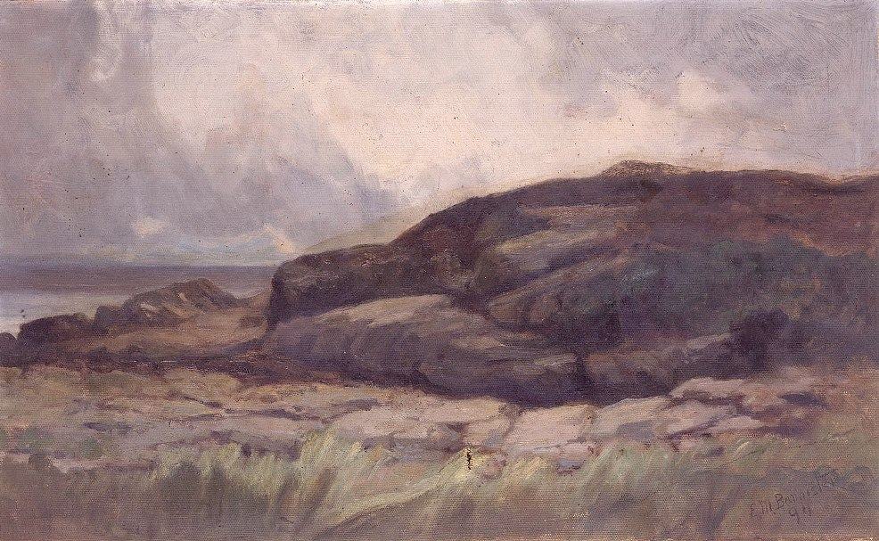 Edward Mitchell Bannister landscape with rock
